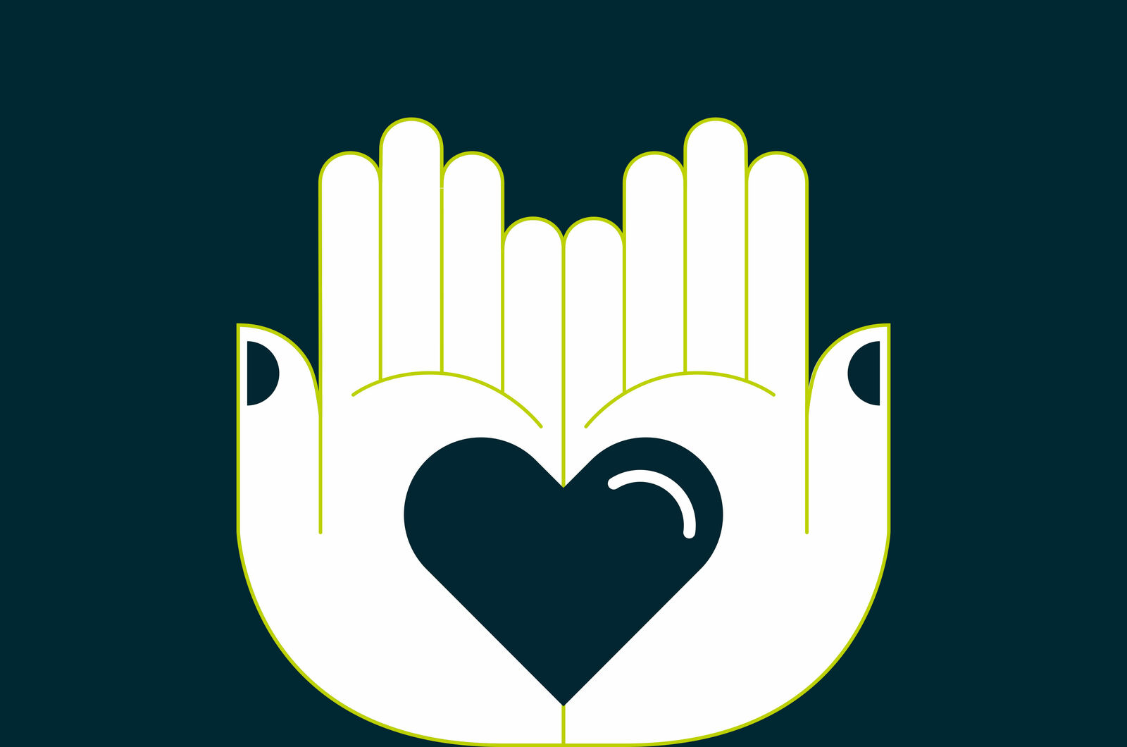 two held up hands with a heart in them