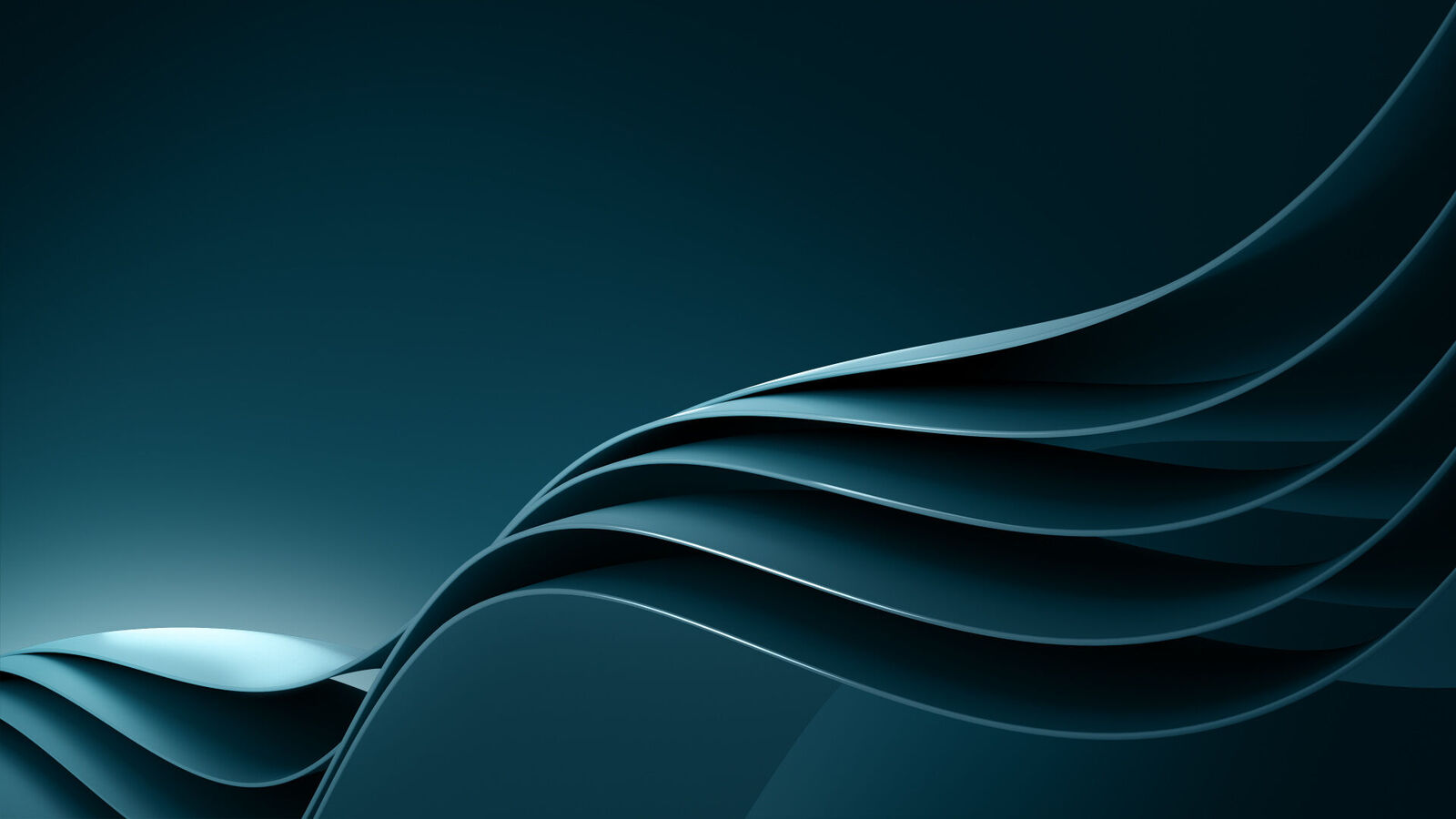 Abstract wave shape in dark blue tones.