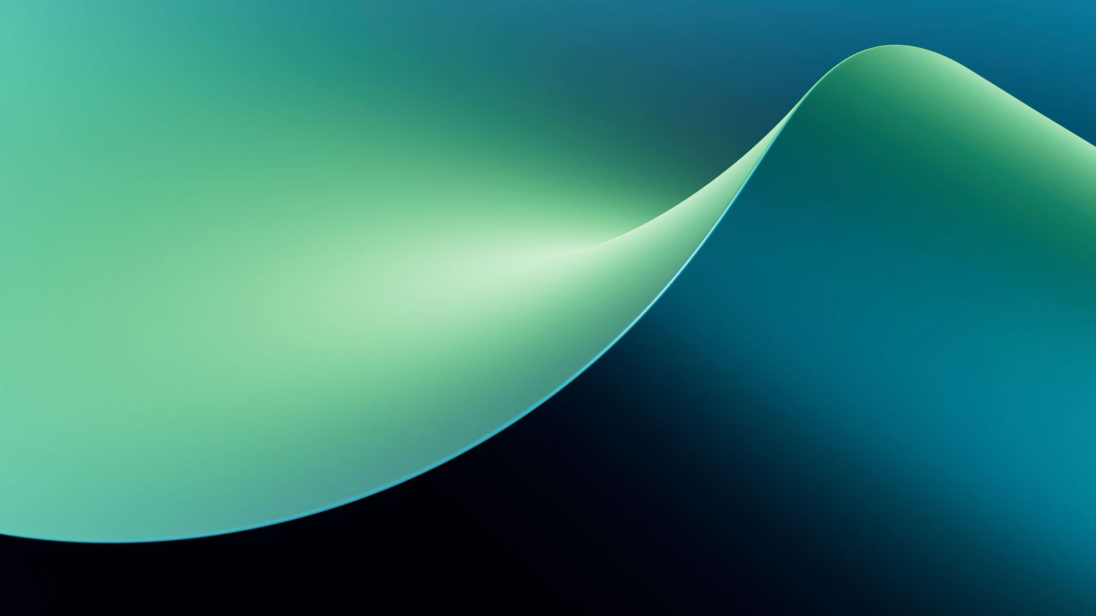 Abstract wave shape in green and blue tones.